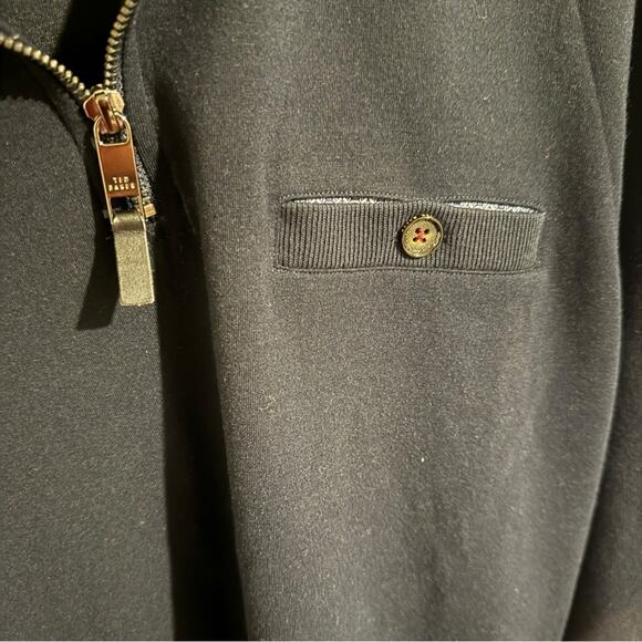 Ted Baker Half Zip Pullover with Breast Pocket Button - Picture 4 of 6